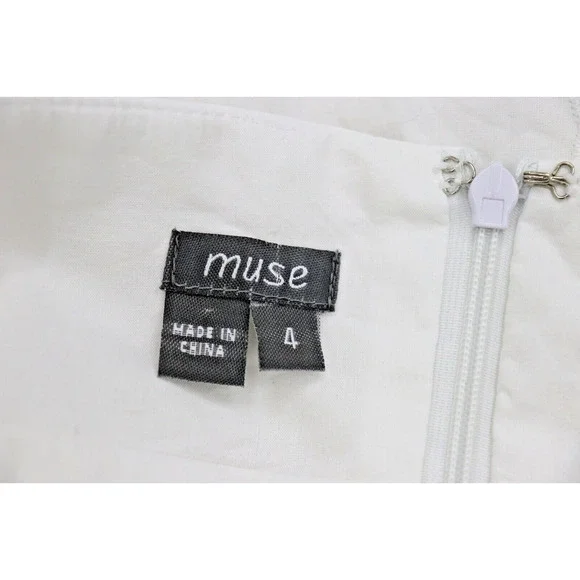 MUSE SIZE 4/WHITE BEACH PORTRAIT Cotton dress Beachy Wedding Graduation Shower - Picture 7 of 8